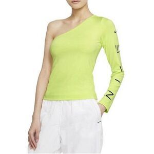 Nike Sportswear Asymmetrical One Shoulder Top Light Lemon Twist Women’s Size XS